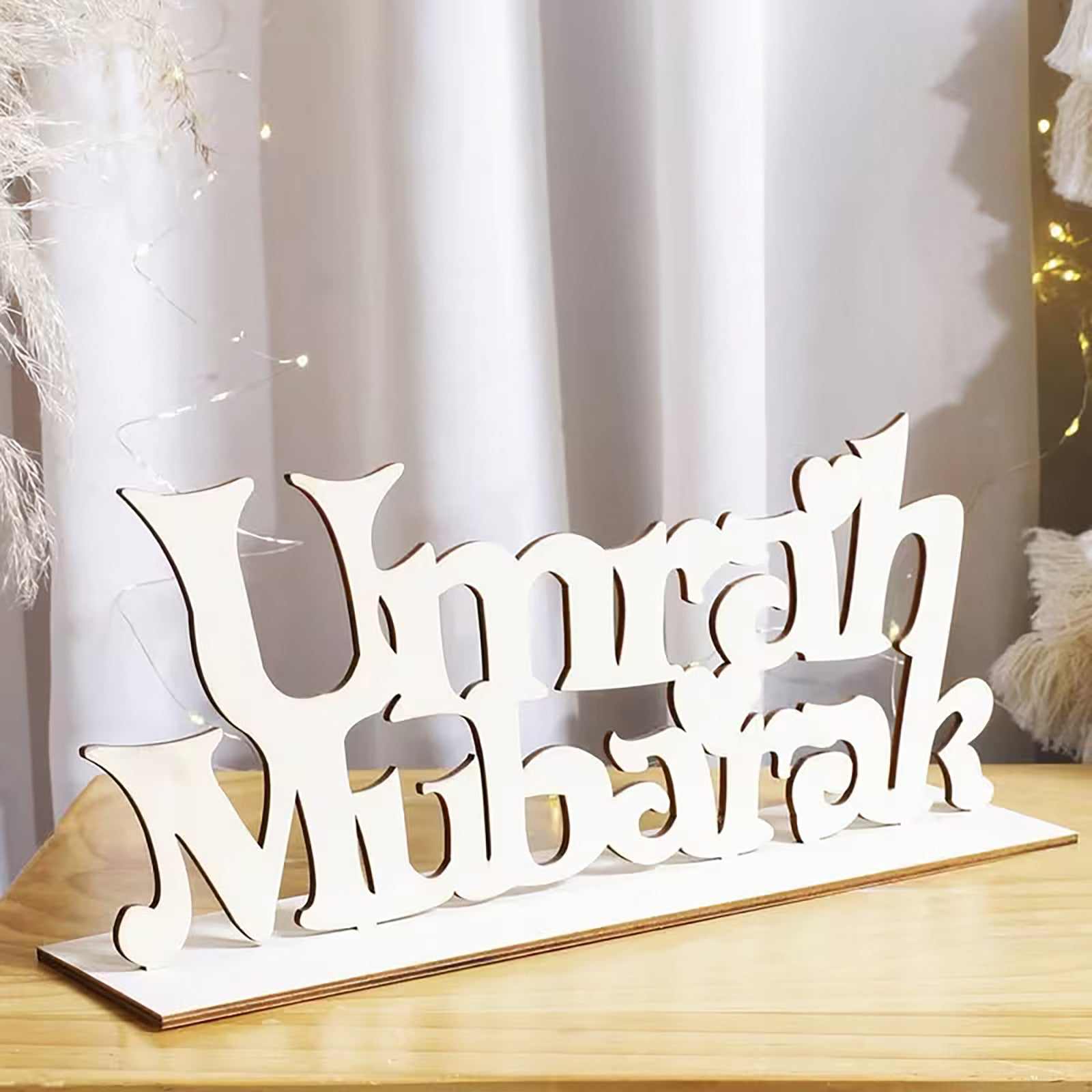 eid mubarak wooden tabletop decor
