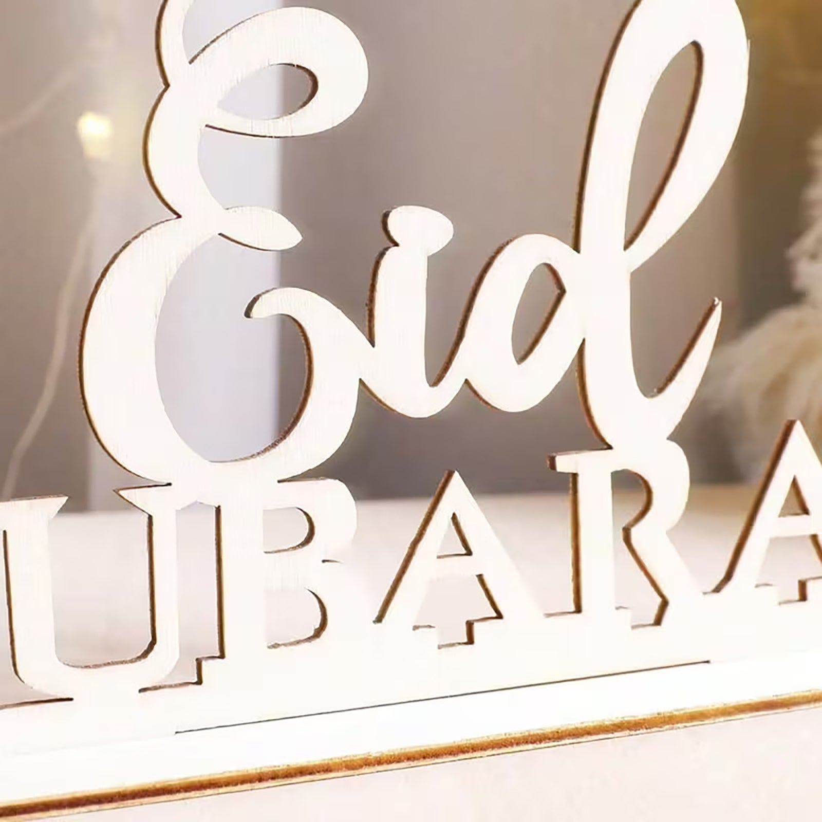 Attractive Eid Mubarak wooden tabletop decoration