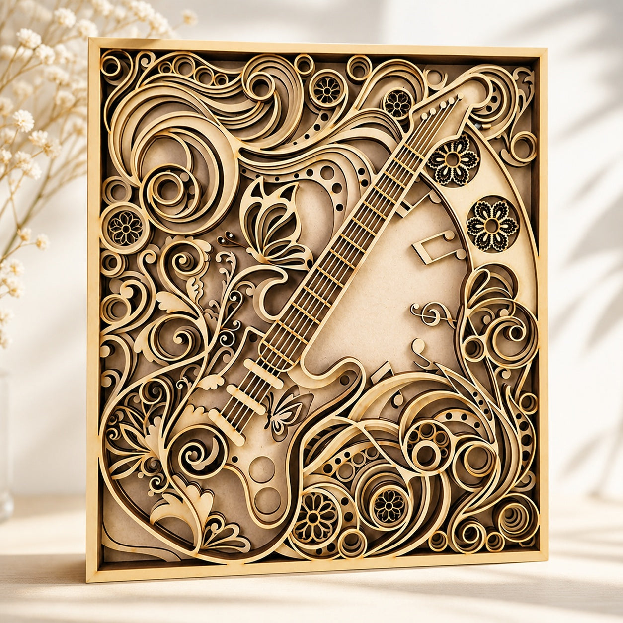 guitar mandala hanging decor for home