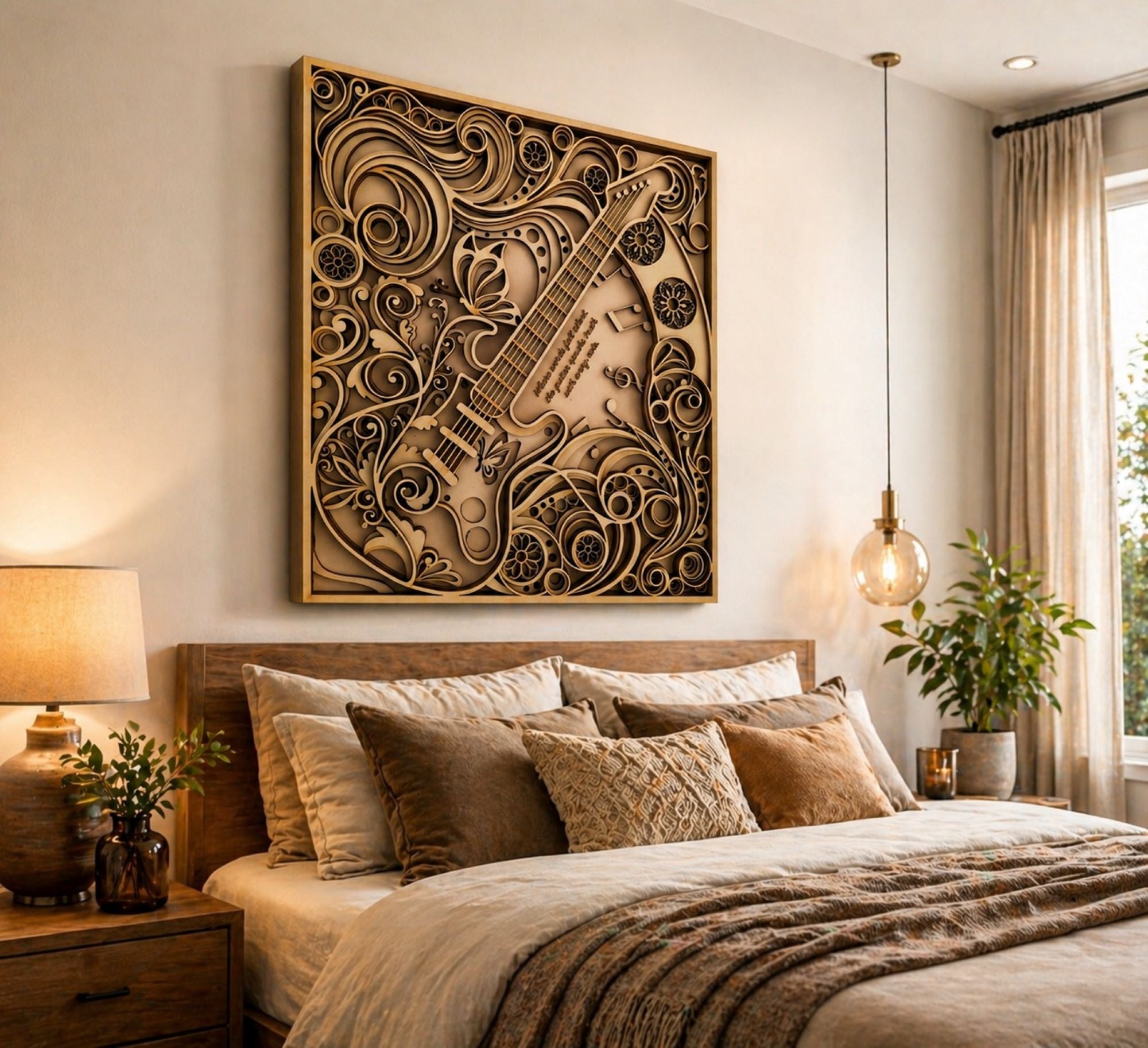modern guitar wall art for office