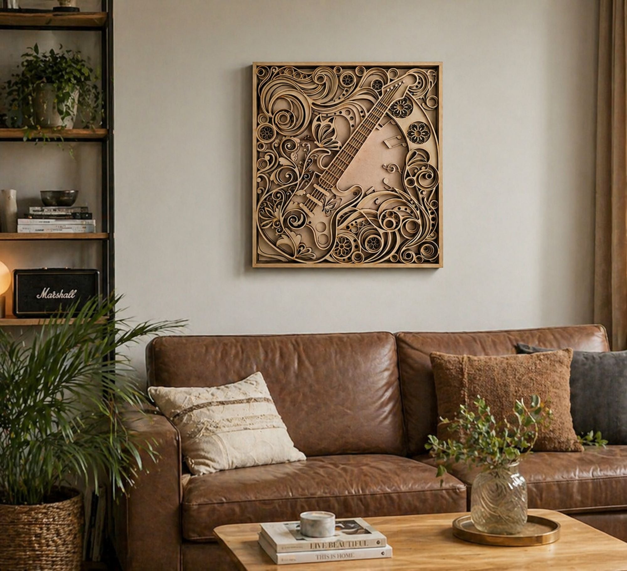 american elm guitar mandala wall art