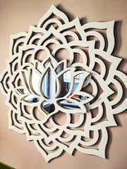 sunburst wooden wall mirror
