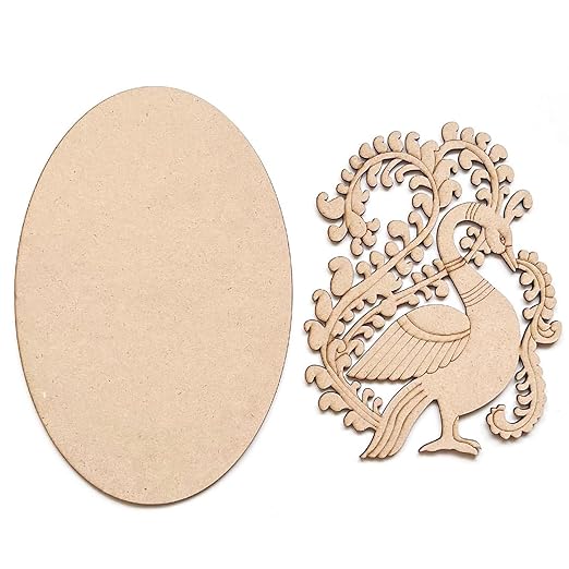 wooden peacock shape for painting

