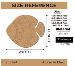 American Elm Wooden Premarked Fish Craft Shapes for DIY Painting Ocean Theme Wall Decor Scrapbooking Art Project