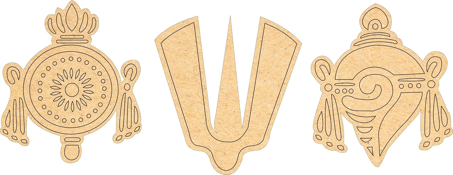 Three decorative gold symbols on a white background