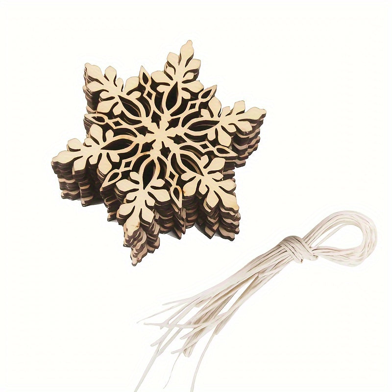 unfinished wood snowflakes