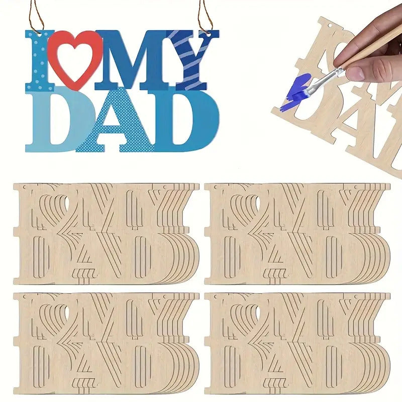 i love my dad wooden craft letters