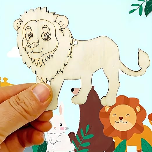 lion wood cutouts for painting
