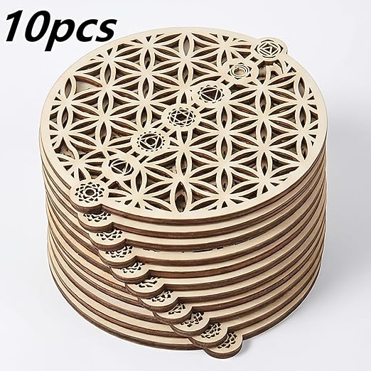 wooden mandala coaster blank
