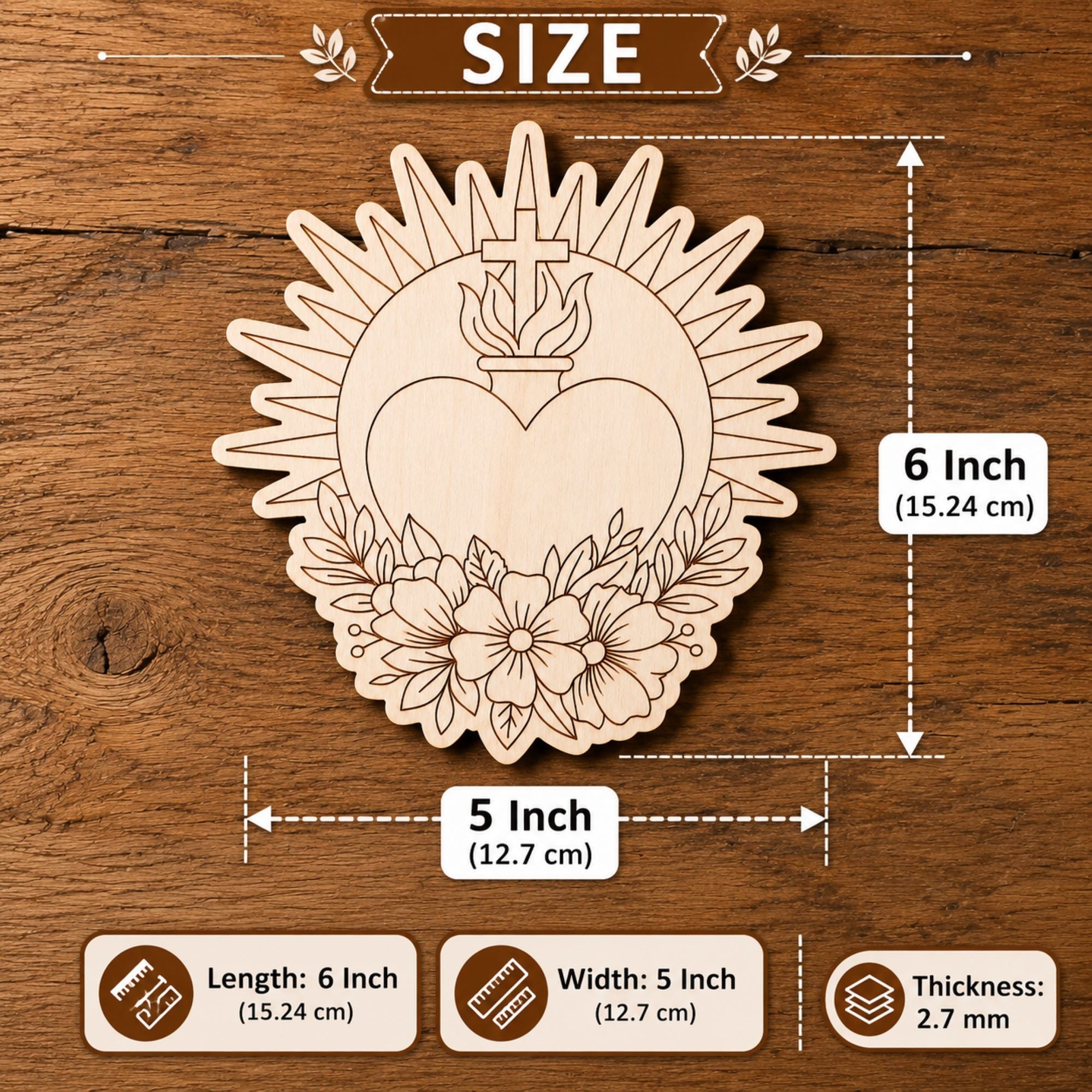 unfinished sacred heart craft base for painting