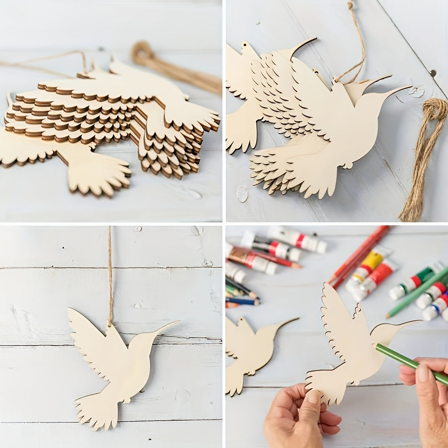 unfinished wood bird cutouts