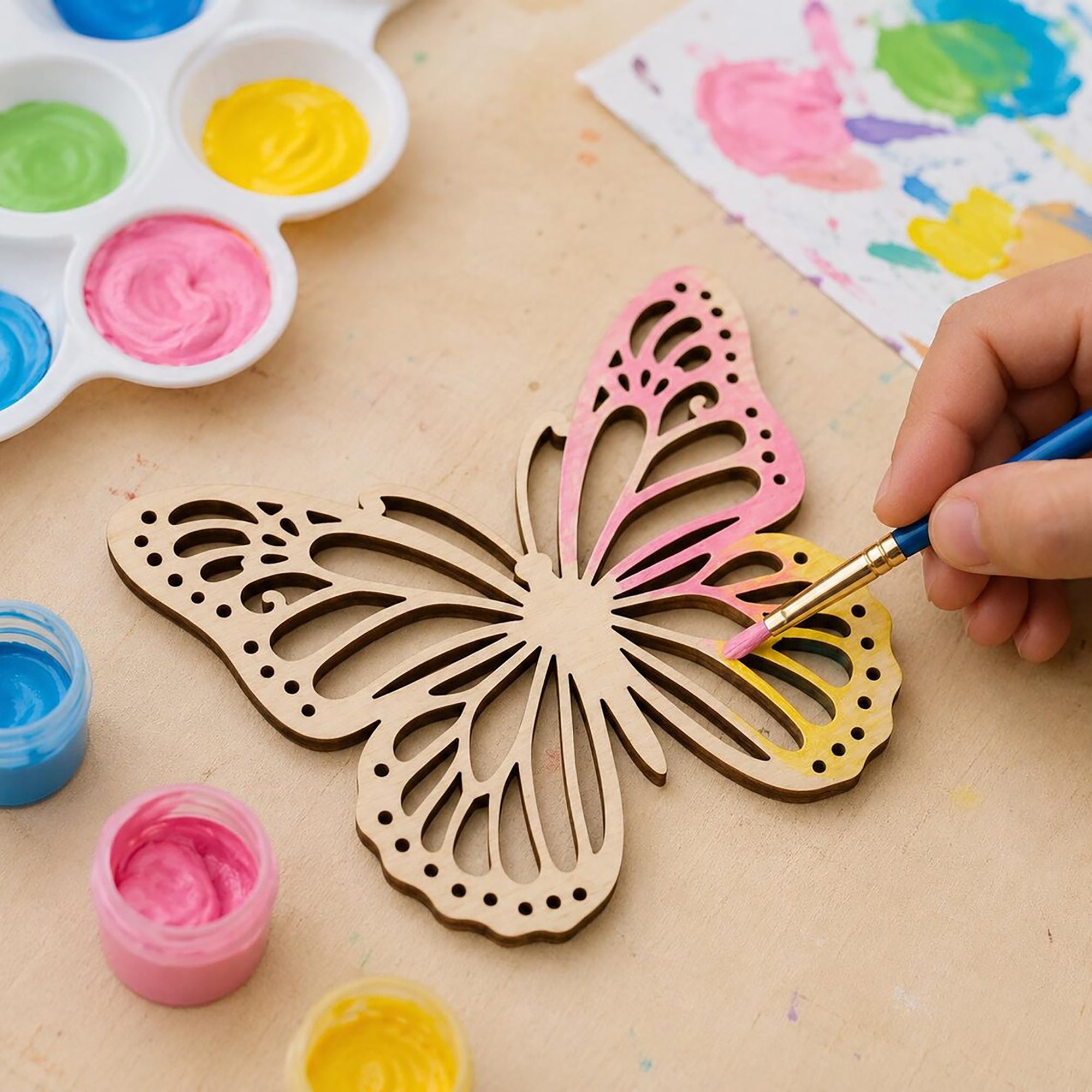 butterfly wood cutout for painting resin and lippan art