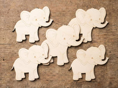 unfinished wood elephant shape for resin art
