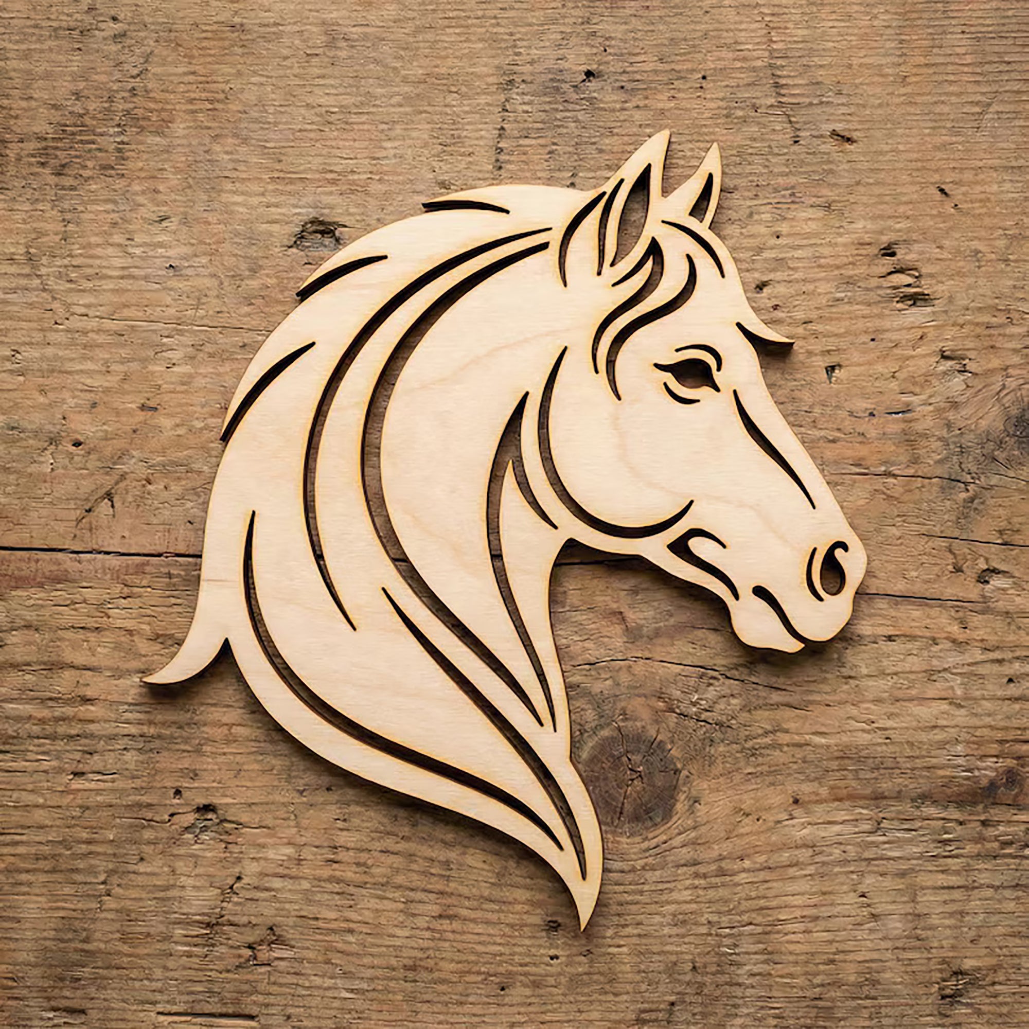 horse head wooden cutouts for painting
