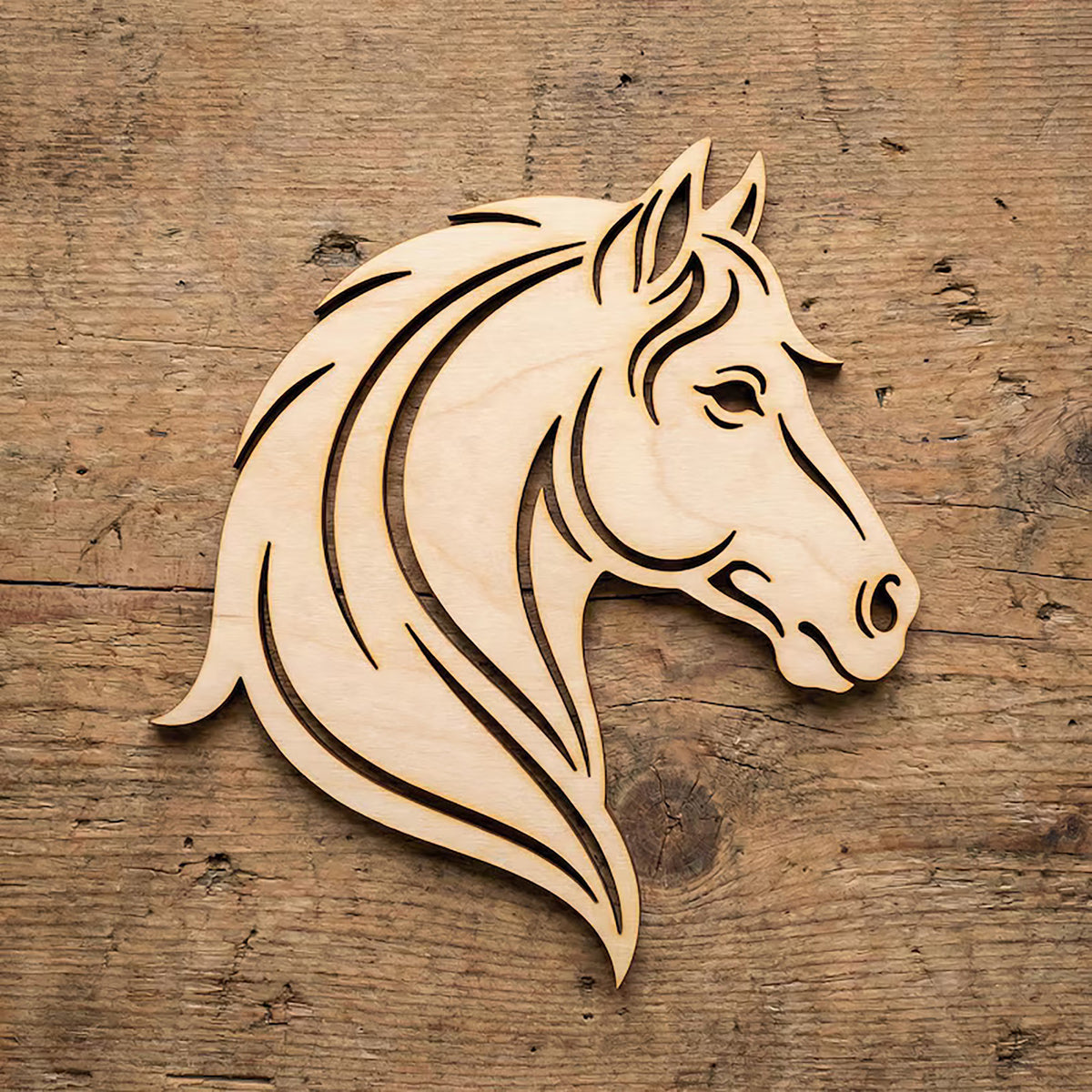 horse head wooden cutouts for painting
