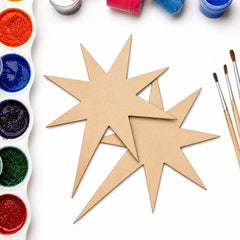 unfinished wooden star for acrylic painting