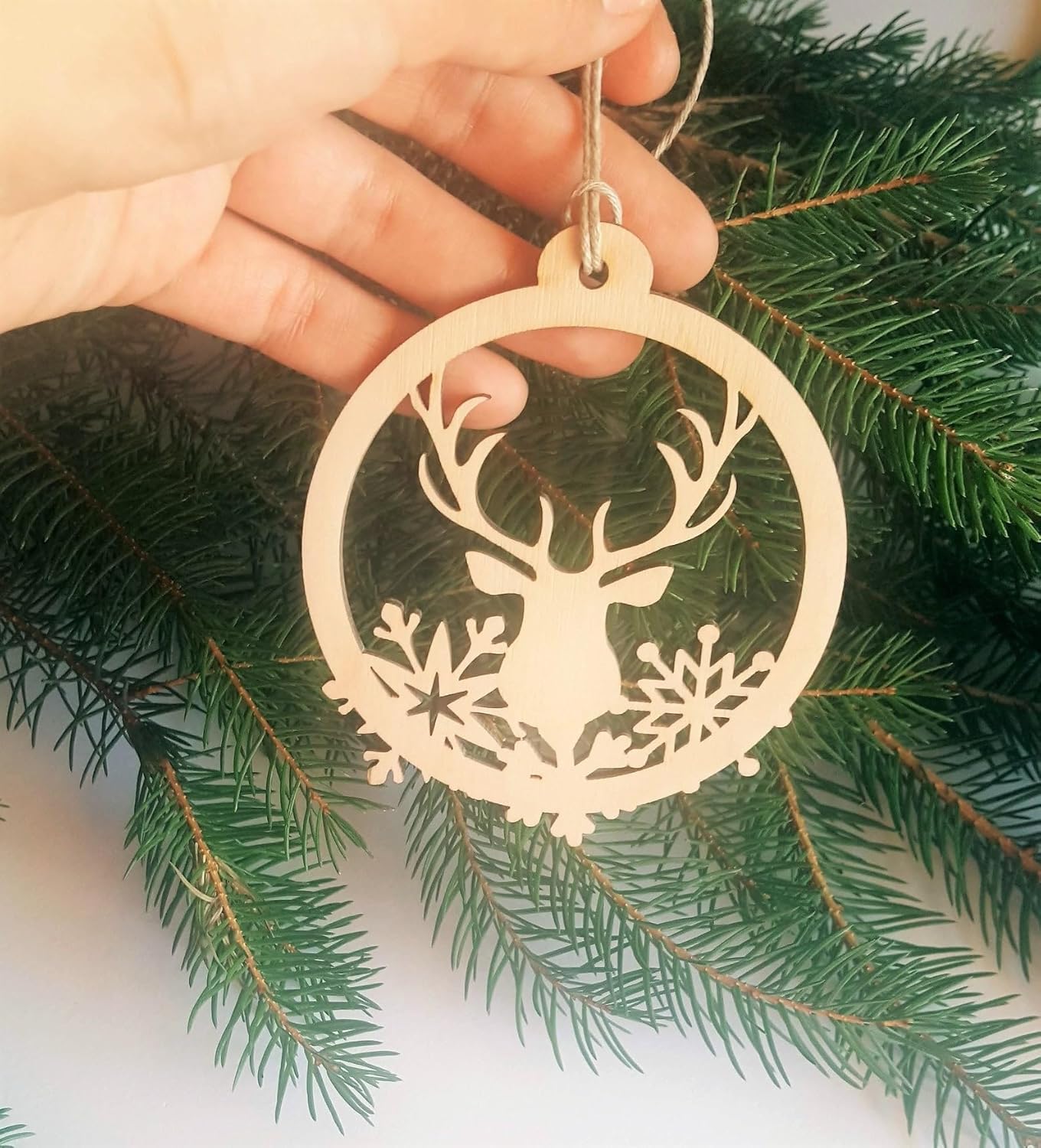deer and snowflake xmas decor