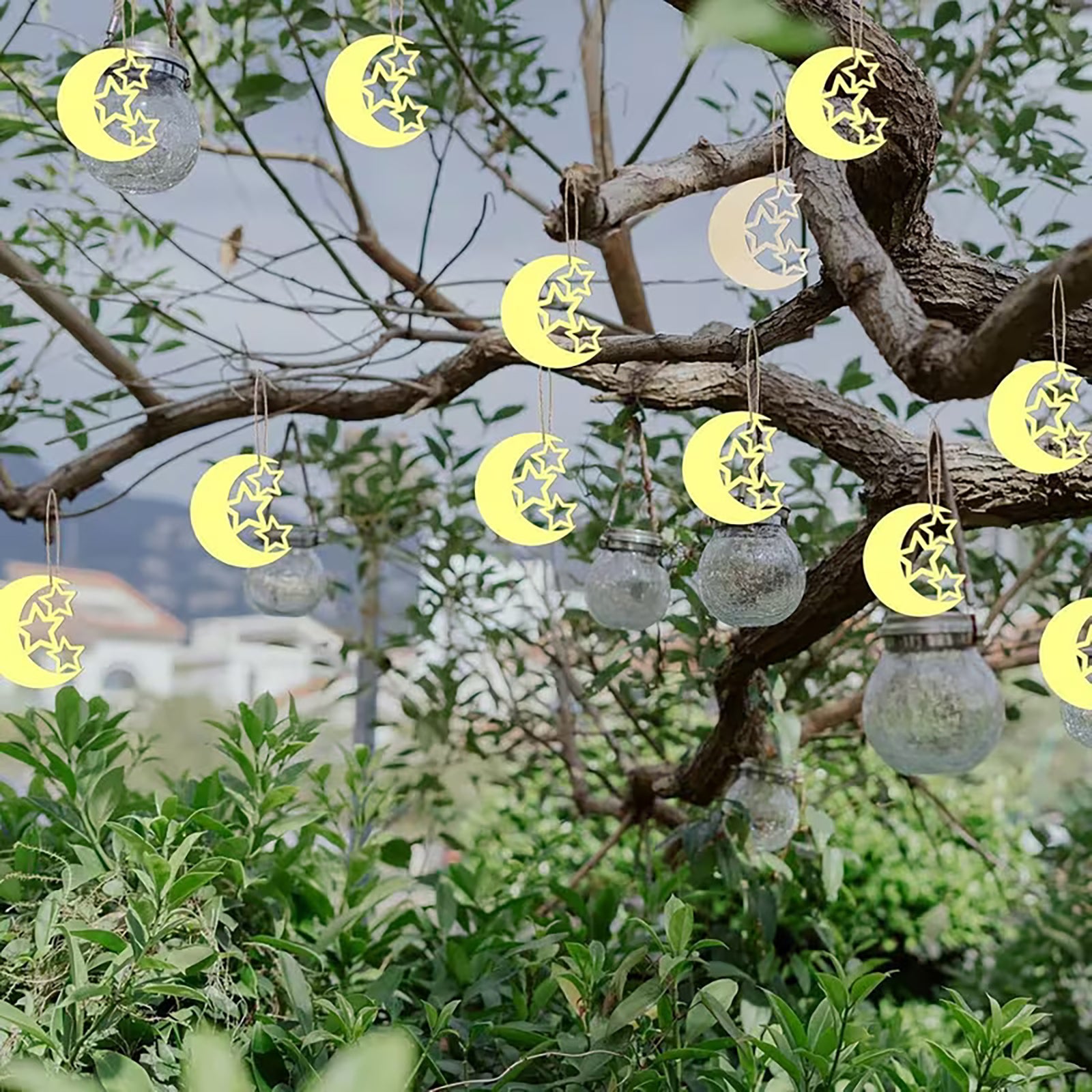 These hollow moon and stars wooden cutouts