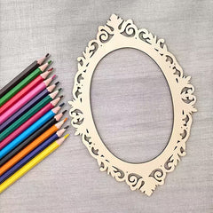 laser cut oval frame for diy art