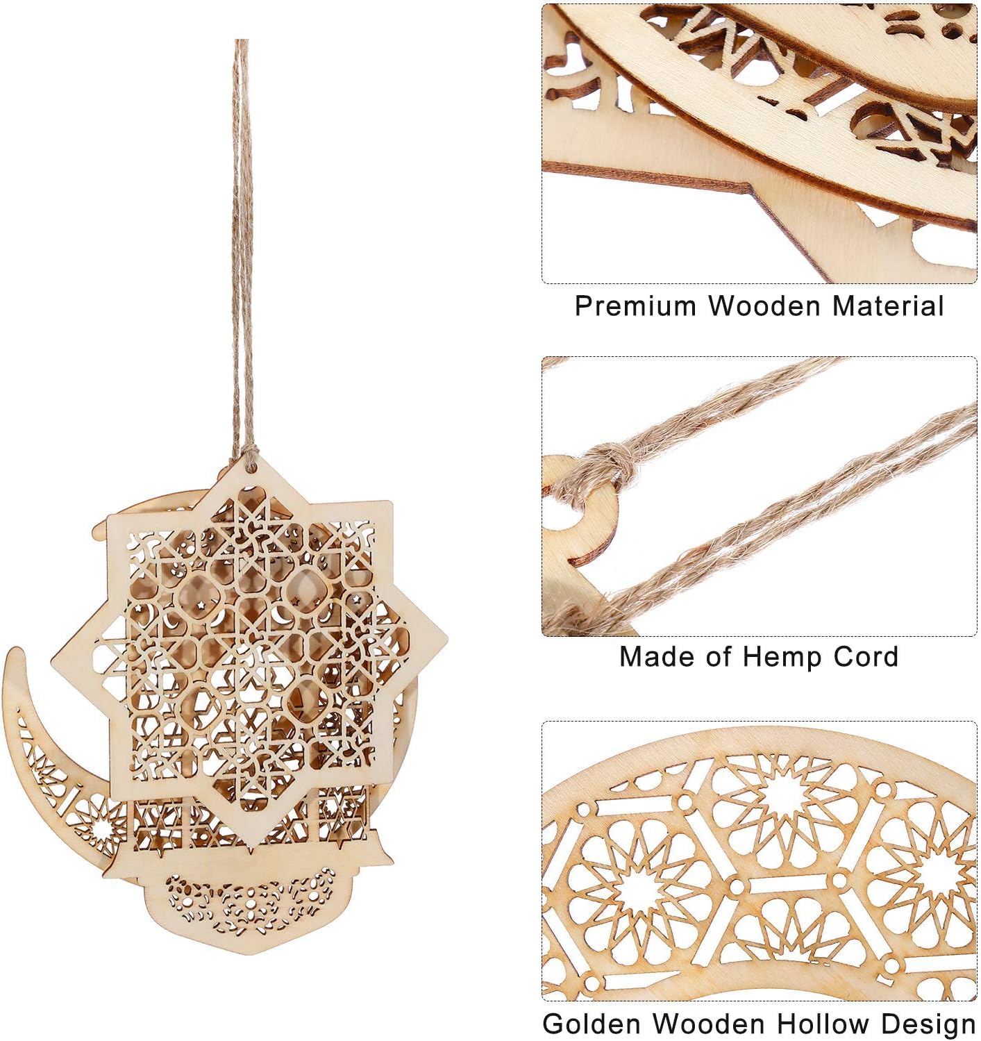 muslim festive home decor wooden set