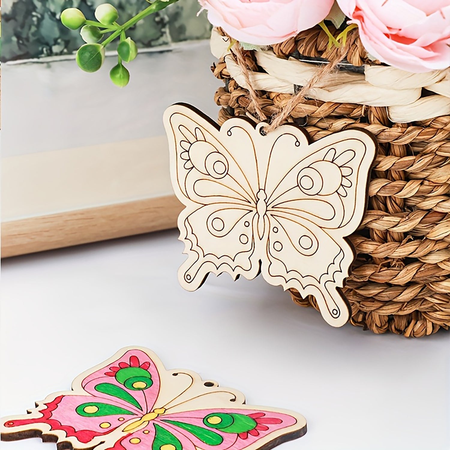 paintable wooden butterfly shapes for kids DIY projects