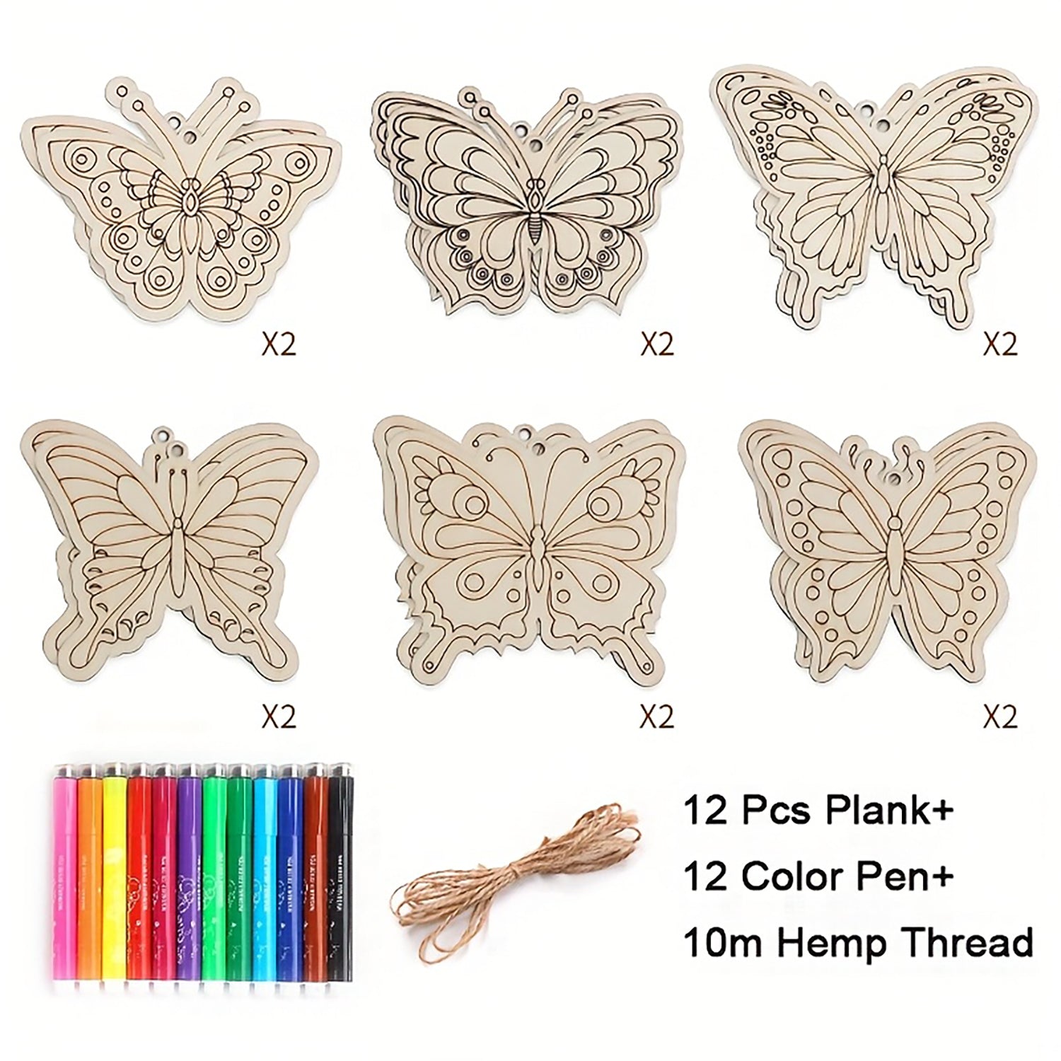 paintable wooden butterfly ornaments for party decorations