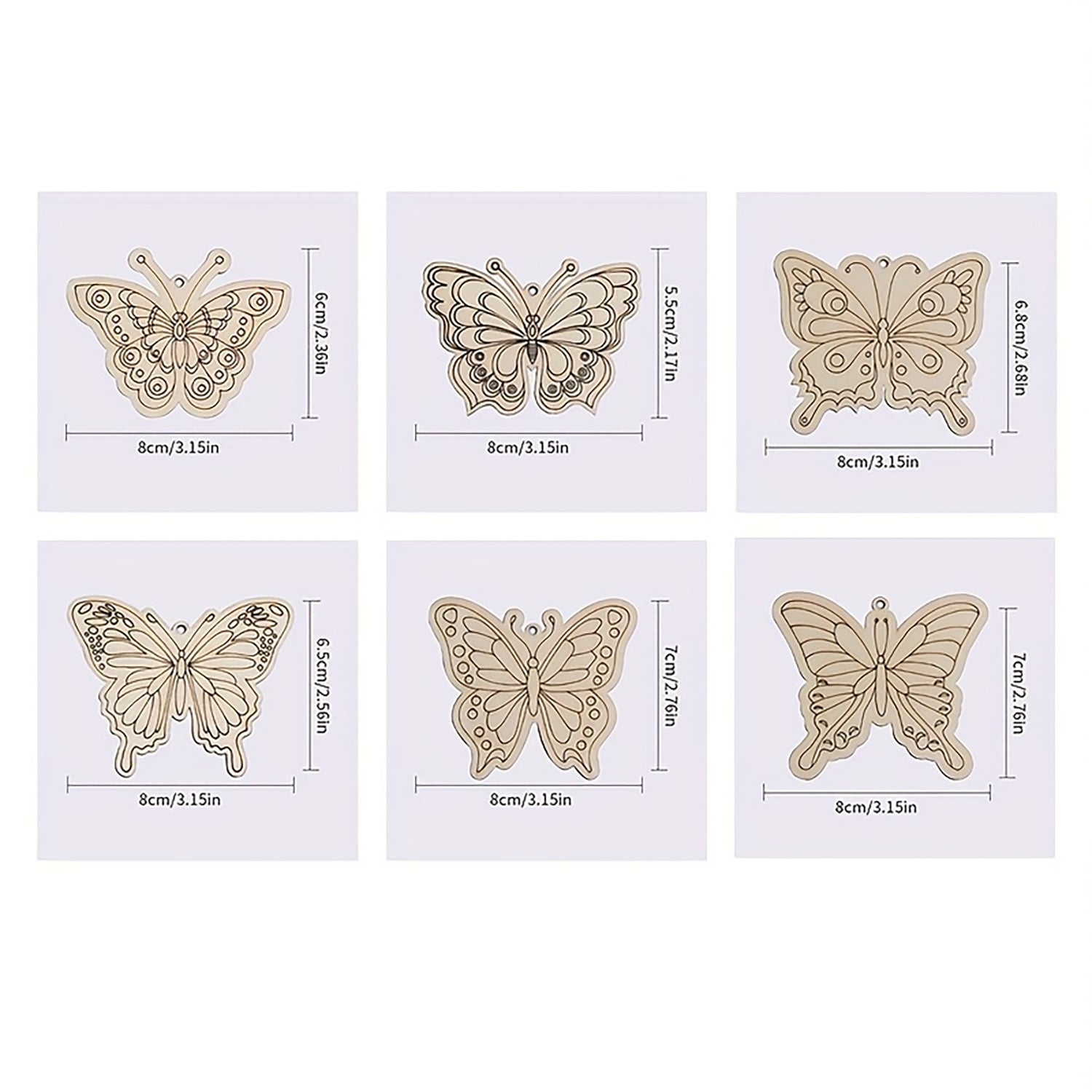 unfinished wood butterfly ornaments for party decorations
