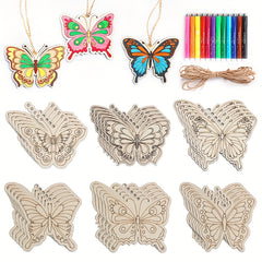 12pcs wooden butterfly craft cutouts for home decor