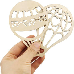 Hot Air Balloon Shape MDF Wooden DIY Art & Craft Cutout for Painting, Doodling & Resin Art, Pack of 12, Cliths