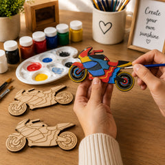 motorcycle wooden blank for acrylic painting