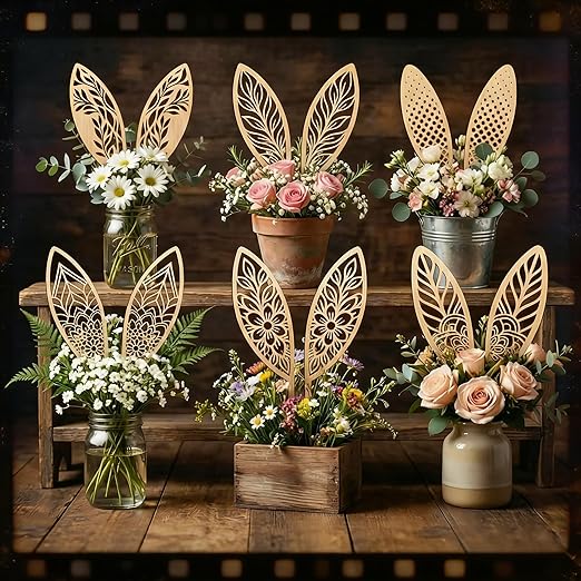 bunny ear wood craft picks
