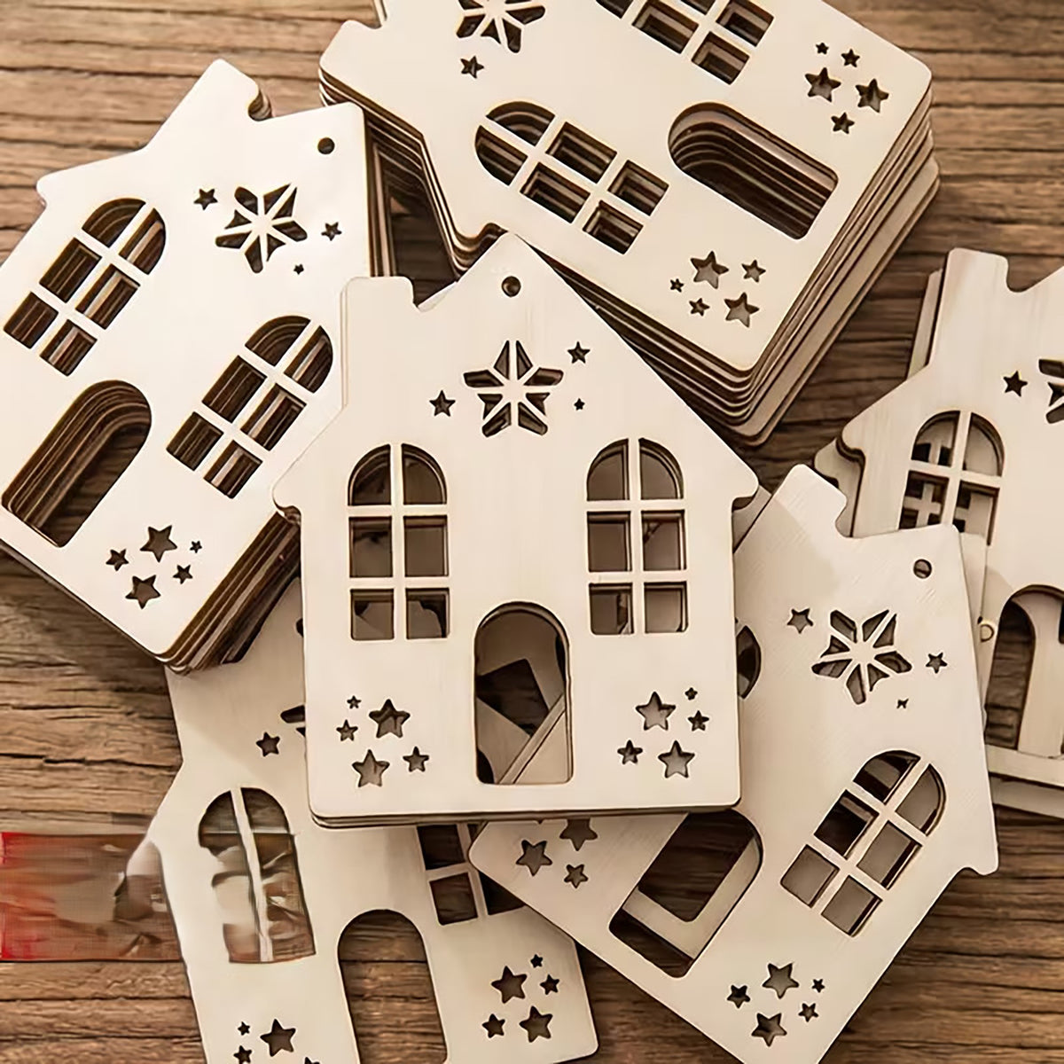 house shape mdf cutout for diy art
