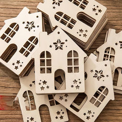 house shape mdf cutout for diy art

