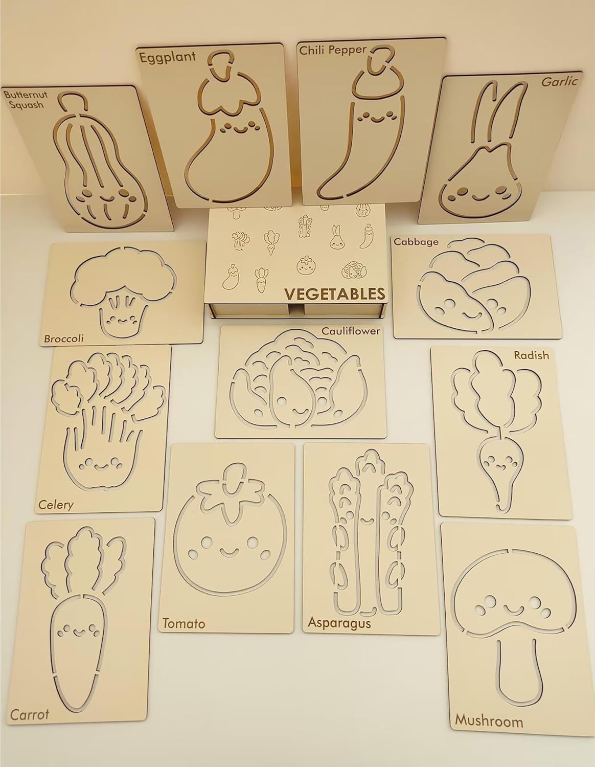 vegetable design mdf tracing board for kids