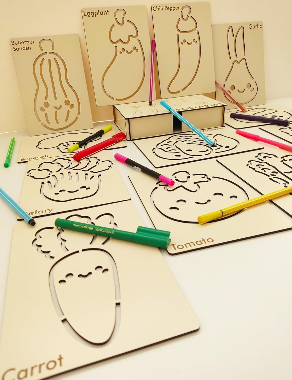 food drawing practice wooden board