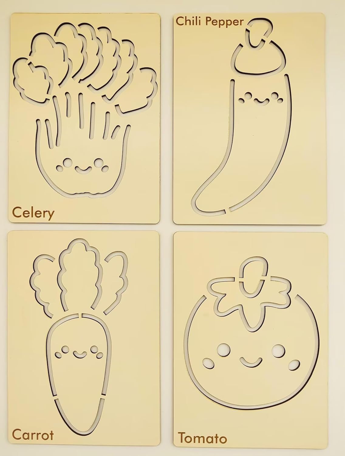 engraved vegetable learning board for children