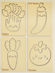 engraved vegetable learning board for children