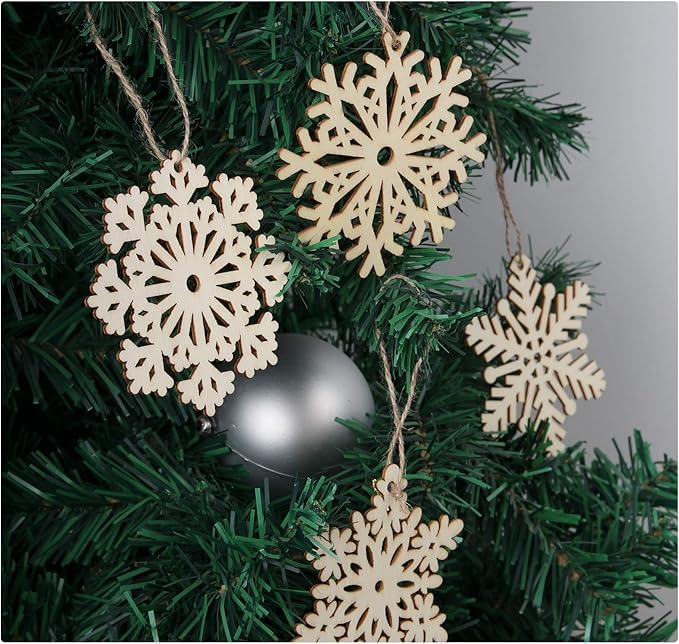 wooden snowflake ornaments