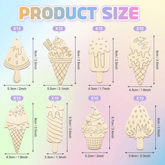unfinished ice cream wood

