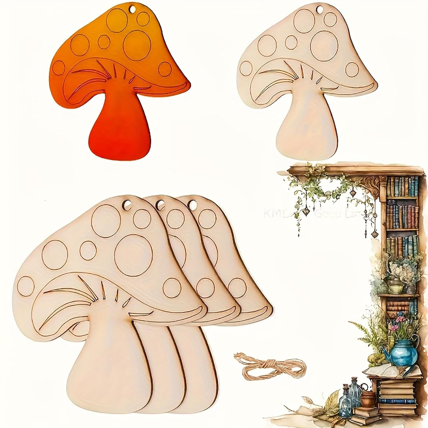 unfinished wood mushroom for resin art

