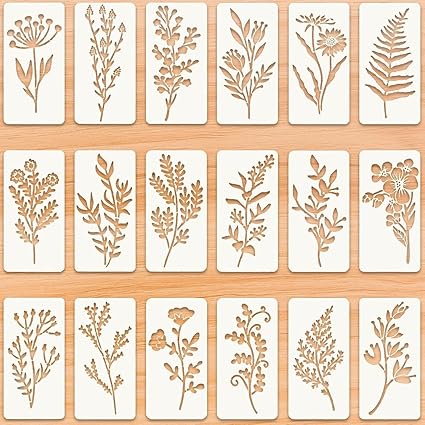 Floral Stencil Sheets: Includes a variety of flower, leaf,