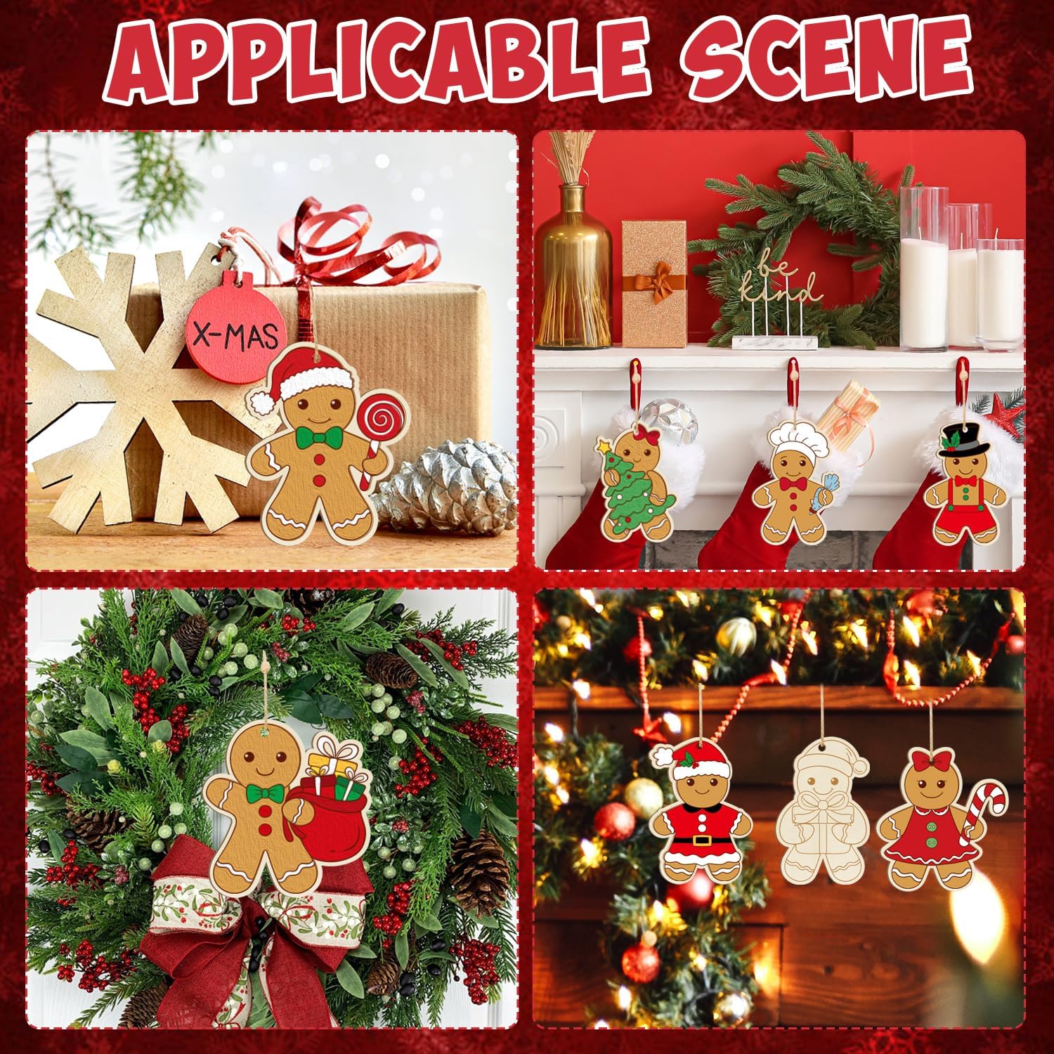 christmas gingerbread wood shapes
