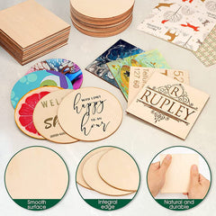 Circle Shape Pine MDF DIY Art & Craft Base 2.7 mm Thick Wooden Hanging Cutouts for Painting & Decoration Cliths