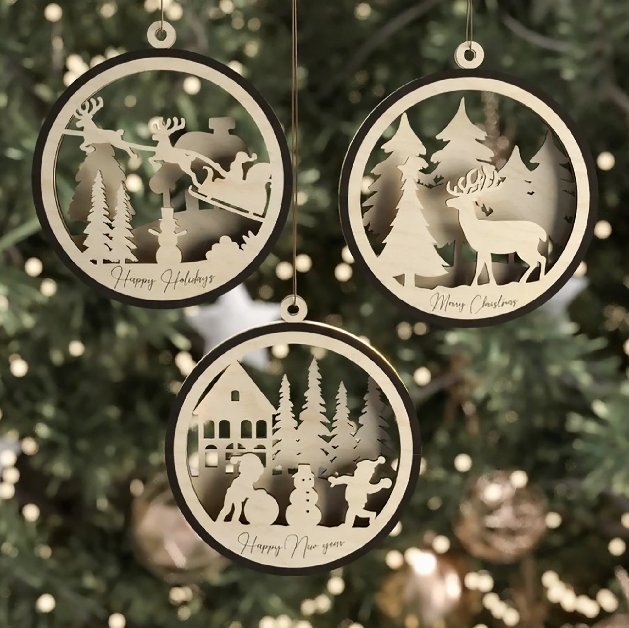 layered mdf christmas ornaments