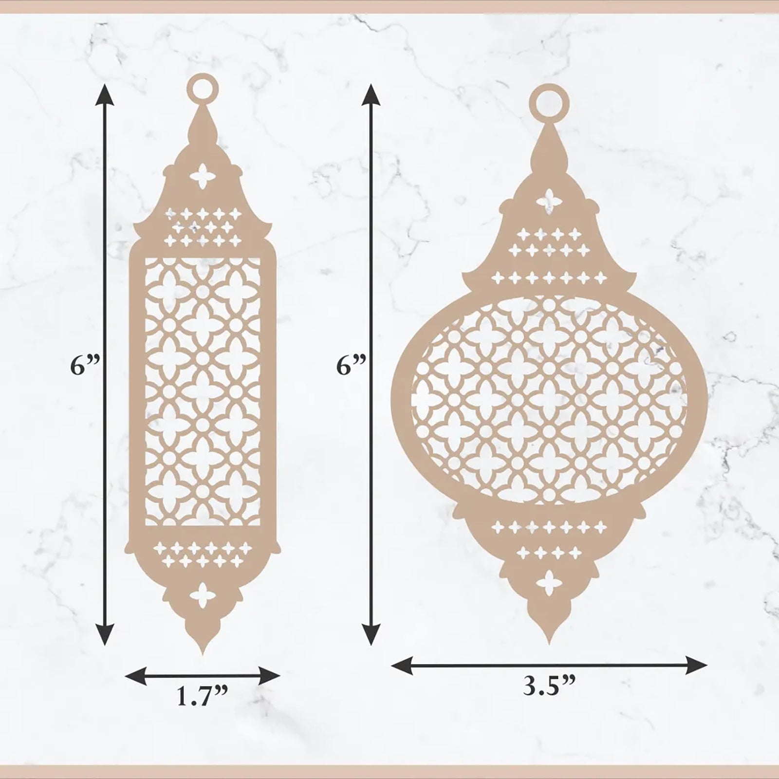 wooden eid mubarak ornament set