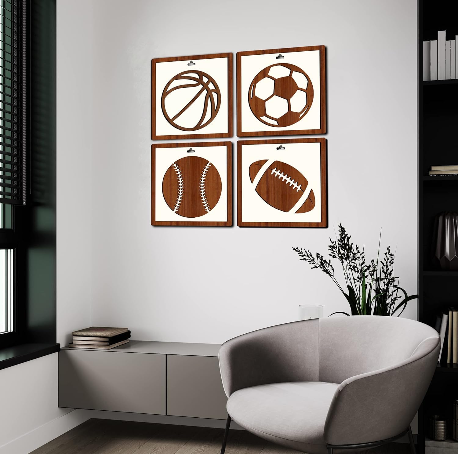 sports theme wall decor for kids room

