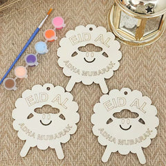 unfinished wooden eid hanging decoration