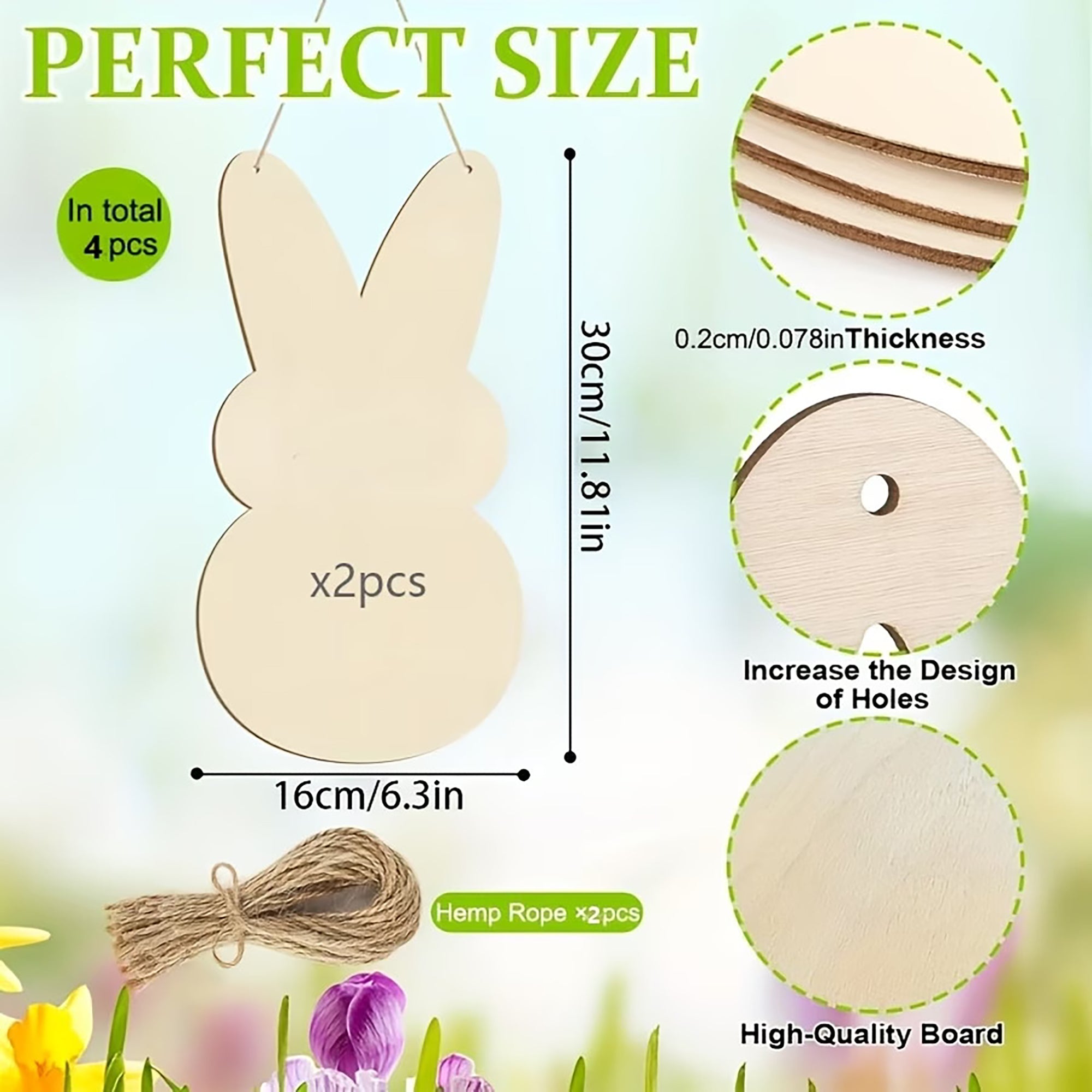 bunny wood cutouts large
