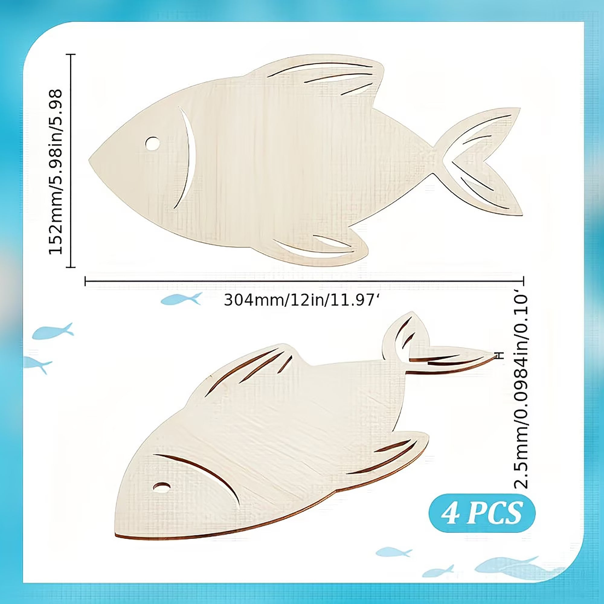 unfinished fish cutout for diy crafts
