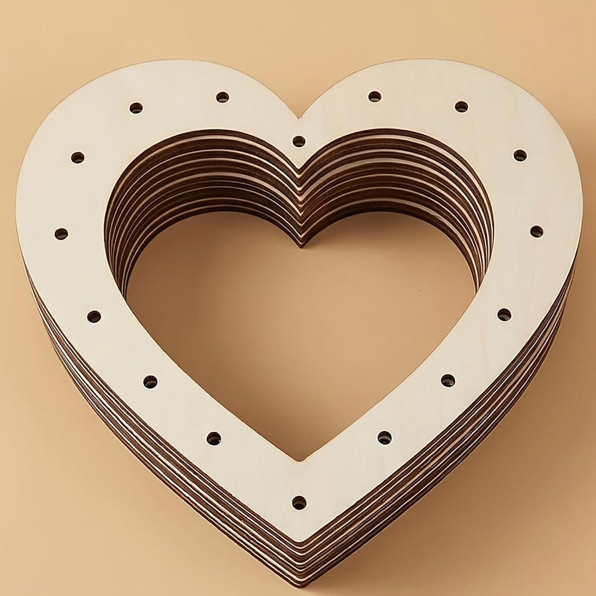 heart shape wooden frame for diy crafts